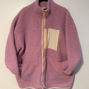 Universal Thread Lavender Fleece Jacket with Coral Zip